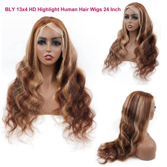 Brown Blonde Wavy Human Hair Wig 16-20 inches main image 5